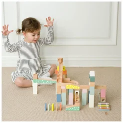 Houten Knikkerbaan Bouwset, 62dlg.><noscript><img width=