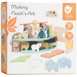 Classic World Houten Noah's Ark Boot Bouwset met Dieren, 16dlg. Sale