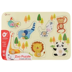 Classic World Houten Noppenpuzzel Wilde Dieren, 7st. Clearance
