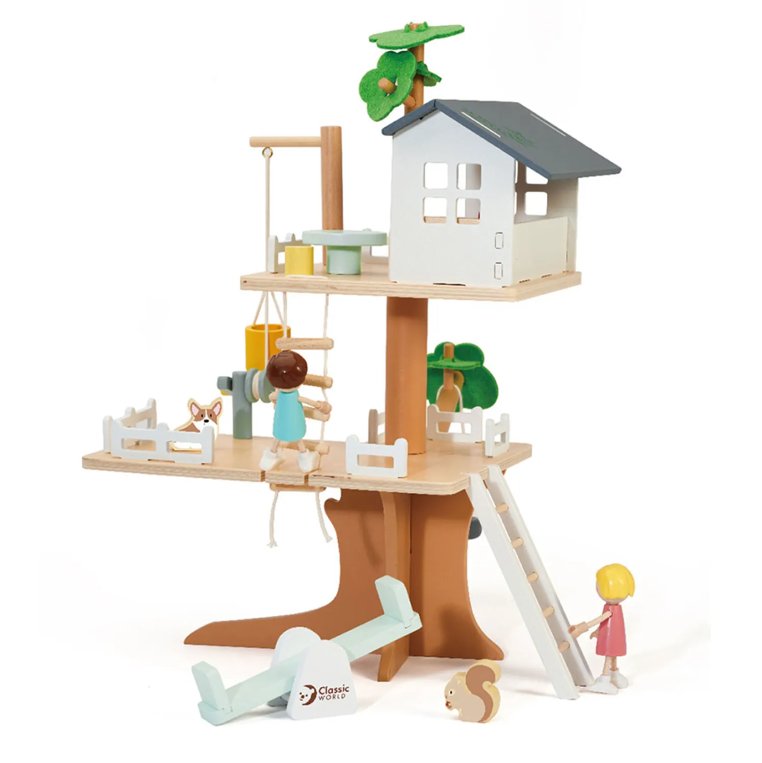 Classic World Houten Poppenhuis Boomhut, 31dlg. Discount