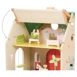 Classic World Houten Poppenhuisje met Tuintje, 10dlg.