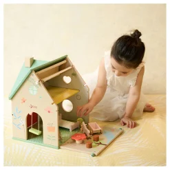 Classic World Houten Poppenhuisje met Tuintje, 10dlg.