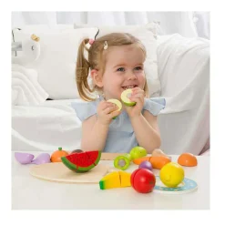 Houten Snijfruit met Snijplank, 17dlg.><noscript><img width=