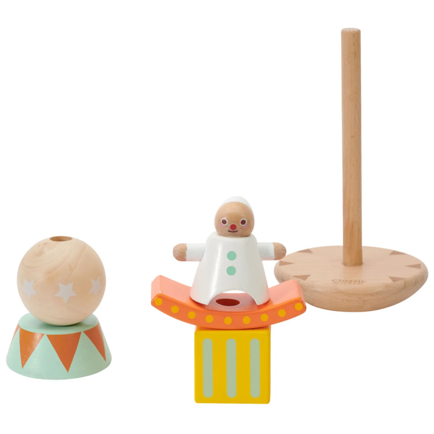 Houten Stapel en Balansspel Clown, 6dlg.>Classic World Clearance