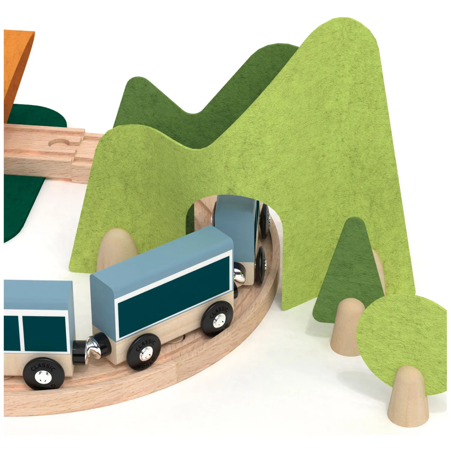 Classic World Houten Treinbaan Speelset, 40dlg. Outlet