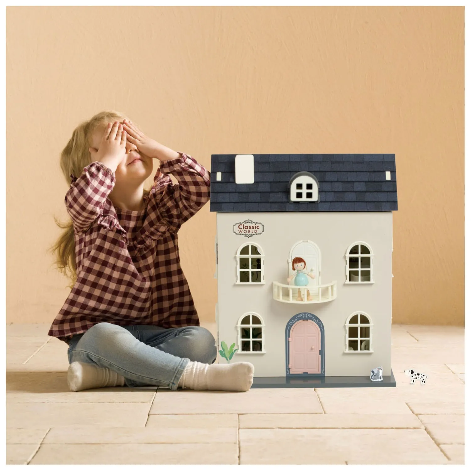 Houten Vintage Poppenhuis, 36dlg.>Classic World Sale