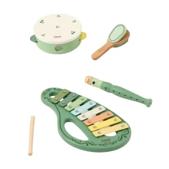 Houten Vintage Muziekinstrumenten Set, 5dlg.-Classic World Sale