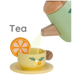 Houten Vintage Theeset met Dienblad, 14dlg.><noscript><img width=