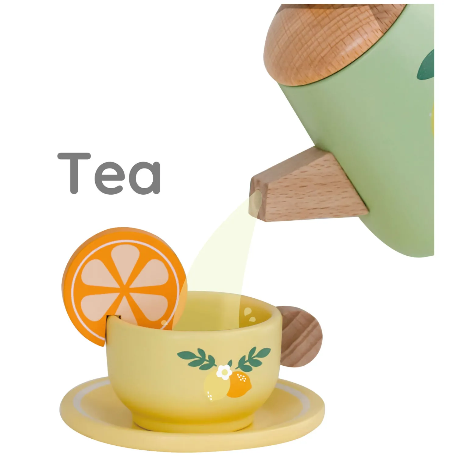 Houten Vintage Theeset met Dienblad, 14dlg.>Classic World Online