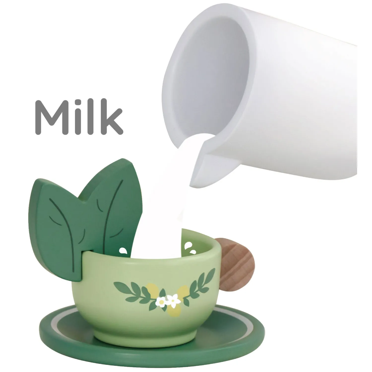 Houten Vintage Theeset met Dienblad, 14dlg.>Classic World Online