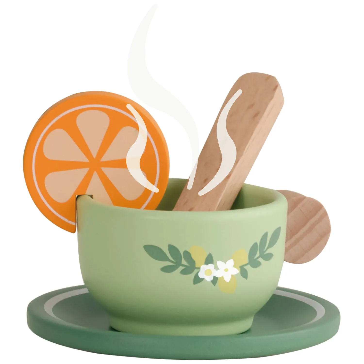 Houten Vintage Theeset met Dienblad, 14dlg.>Classic World Online