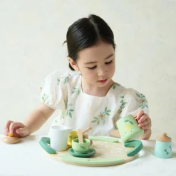 Houten Vintage Theeset met Dienblad, 14dlg.><noscript><img width=