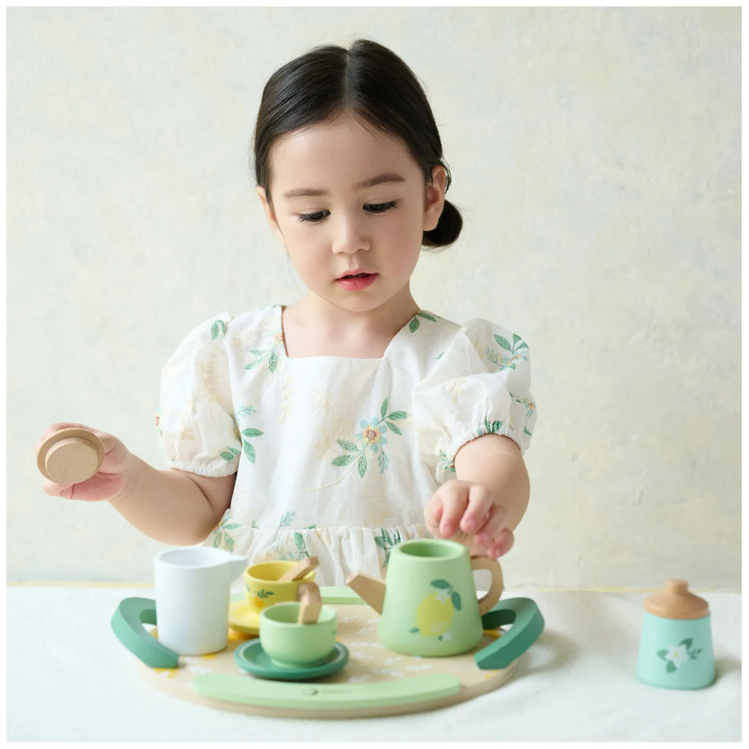 Houten Vintage Theeset met Dienblad, 14dlg.>Classic World Online