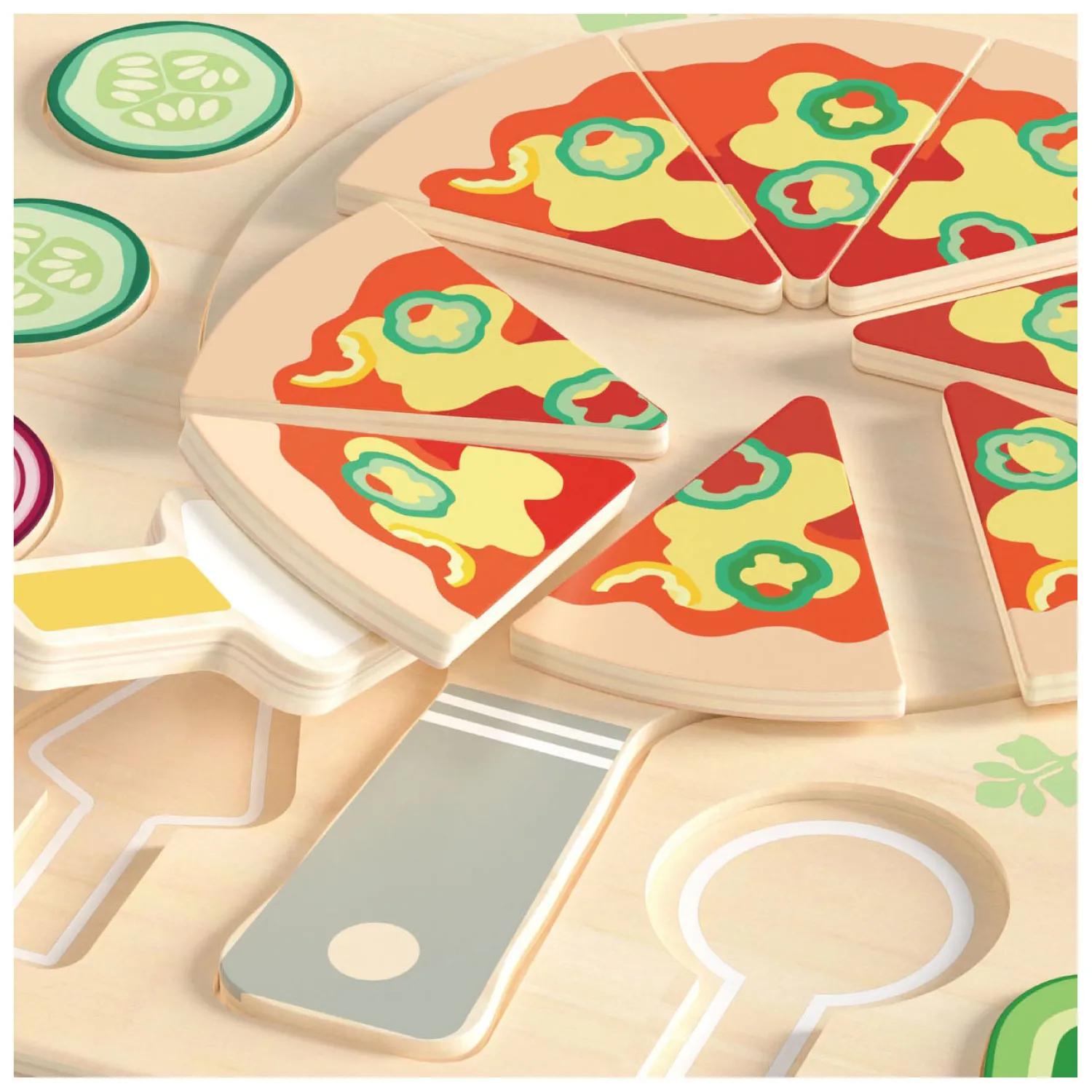Houten Vormenpuzzel Pizza, 22st.>Classic World Online