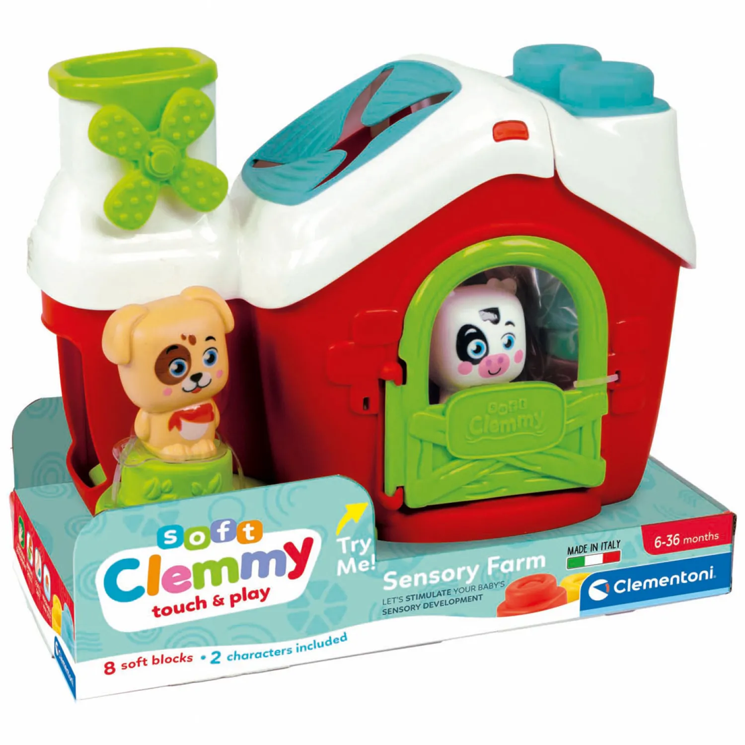 Baby - Clemmy Sensory Boerderij met Soft Blokken, 11dlg.>Clementoni Discount