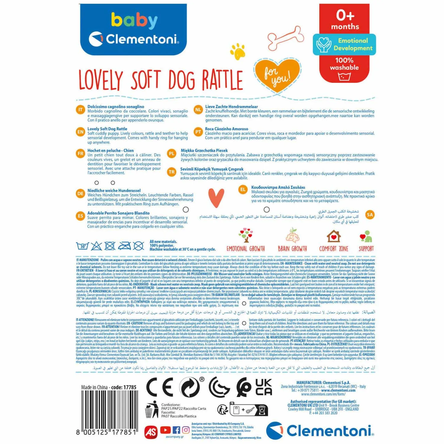 Baby - Pluchen Rammelaar Hond-Clementoni Online