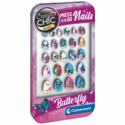 Crazy Chic Press & Go Nagels - Vlinders>Clementoni Clearance