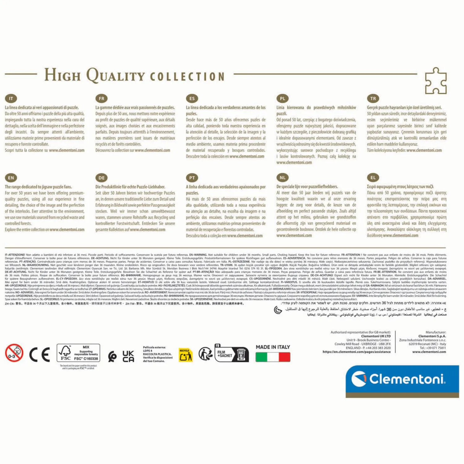 Clementoni Legpuzzel Parijs Eiffeltoren, 500st. Discount