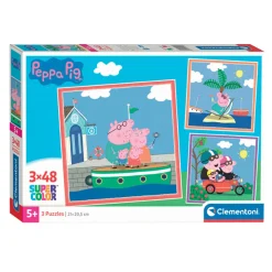 Legpuzzel Super Color Vierkant Peppa Pig, 3x48st.>Clementoni New