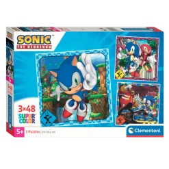 Legpuzzel Super Color Vierkant Sonic, 3x48st.-Clementoni