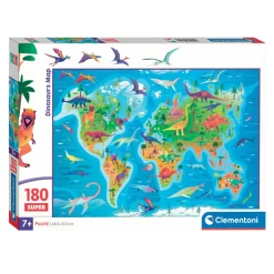 Legpuzzel Super Color Dinosaurus Map, 180st.>Clementoni New