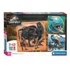 Legpuzzel Super Color Vierkant Jurassic World, 3x48st.-Clementoni Online