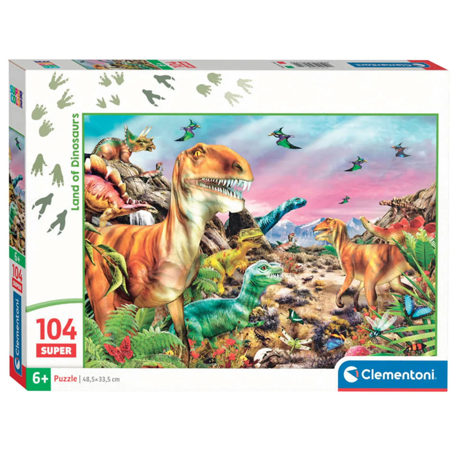 Legpuzzel Super Color Land of Dinosaurs, 104st.-Clementoni Discount