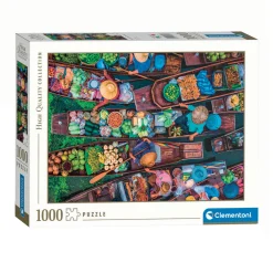 Puzzel Drijvende Thaise Markt, 1000st.-Clementoni New