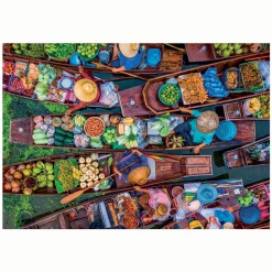 Puzzel Drijvende Thaise Markt, 1000st.-Clementoni New