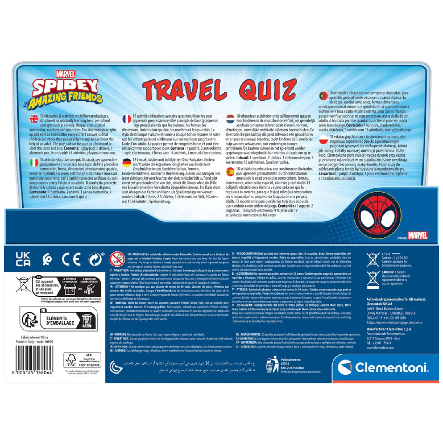 Travel Quiz Spidey>Clementoni Online