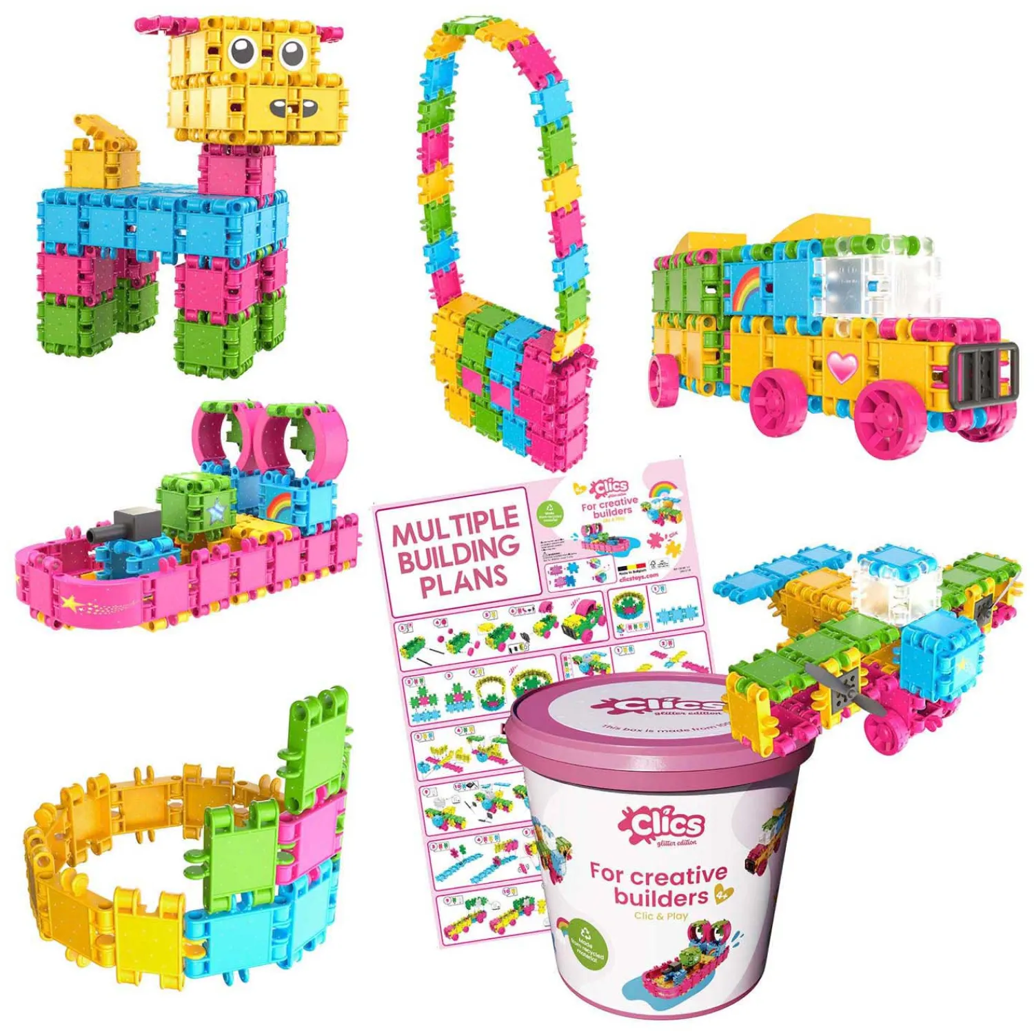 Clics Bouwblokken - Glitter Bouwset 8in1 Outlet