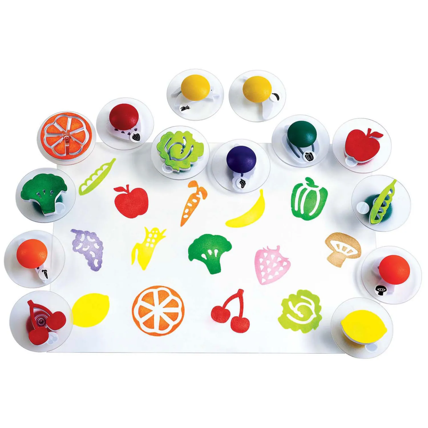 Colorations - Fruit en Groente Stempels, 14st. Clearance