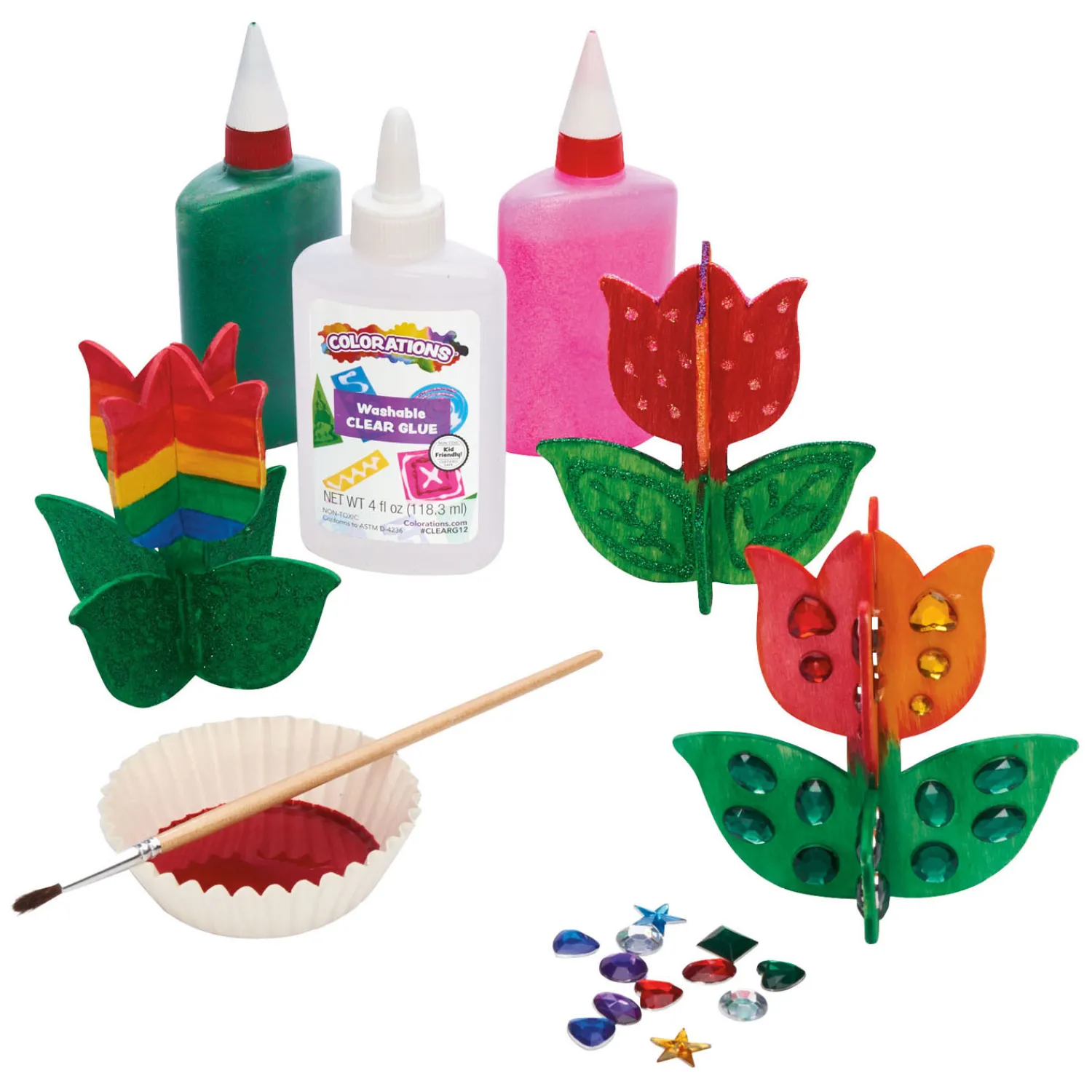 - Maak en Versier je eigen Houten Tulp, Set van 12>Colorations Best