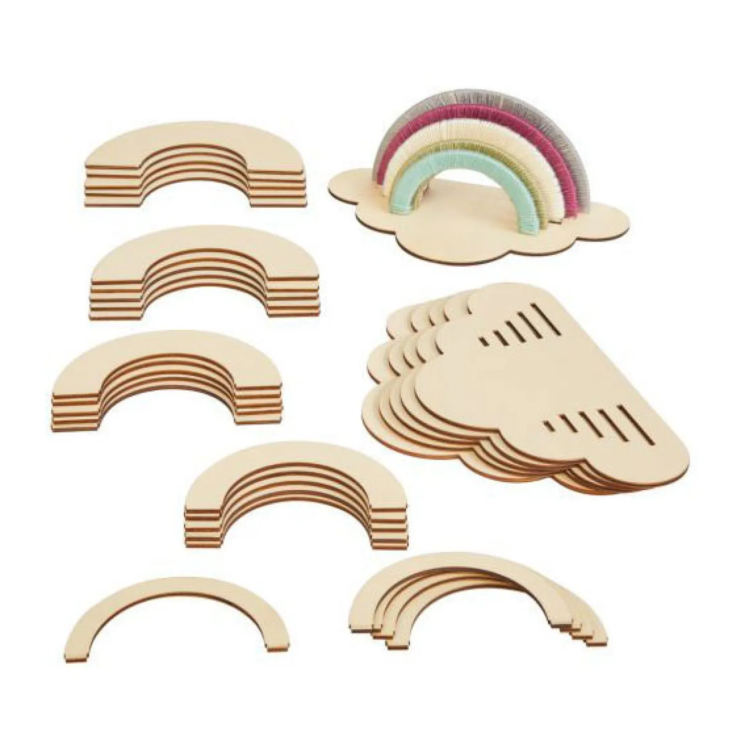 Colorations - Maak en Versier je Eigen Houten Regenboog, Set van 6