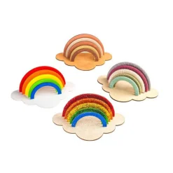Colorations - Maak en Versier je Eigen Houten Regenboog, Set van 6
