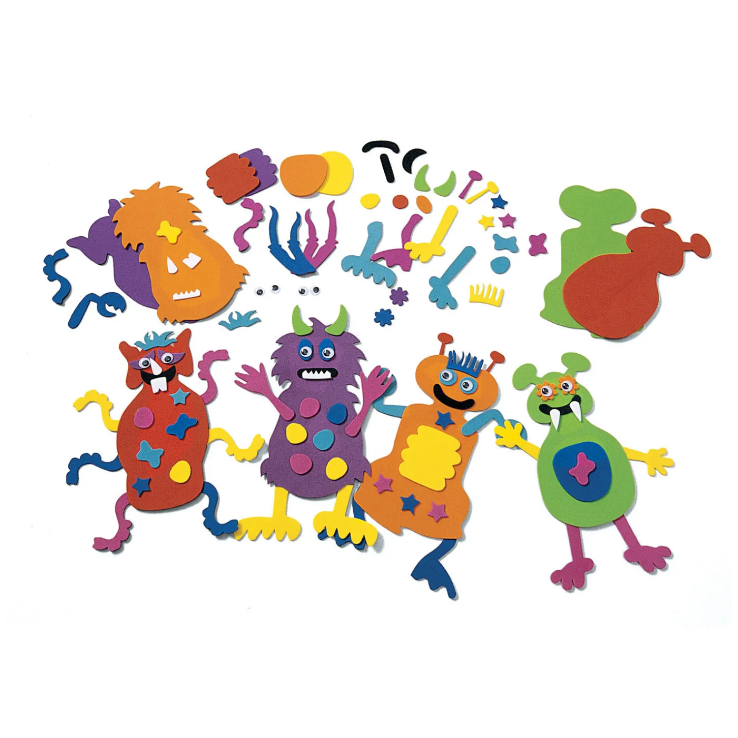 Colorations - Maak je Eigen Foam Monsters Knutselset, Set van 12 New