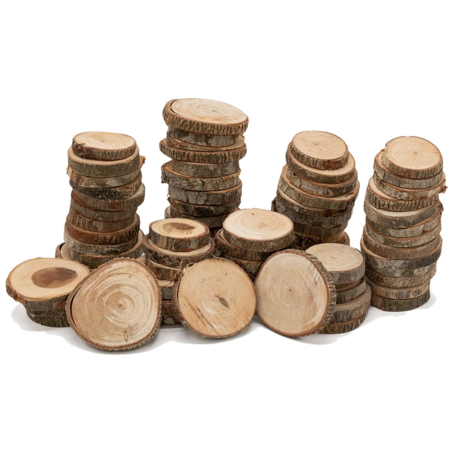 Colorations - Onbewerkte Houten Schijfjes 3-5cm, 1kg Hot