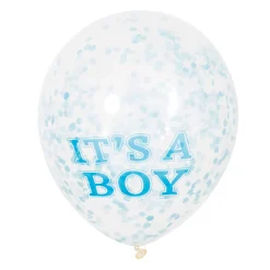 Haza Witbaard Confetti Ballonnen Jongen, 6st. New