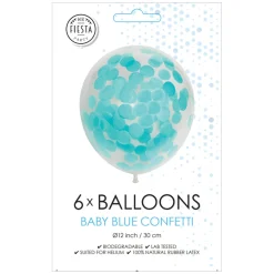 Globos Confetti Ballonnen Papieren Confetti Baby Blauw 30cm, 6st. New