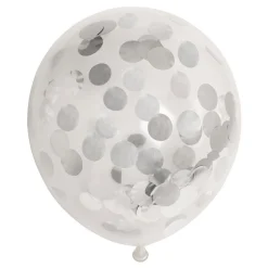 Confetti Ballonnen Papieren Confetti Metallic Zilve 30cm, 6st.>Globos Sale