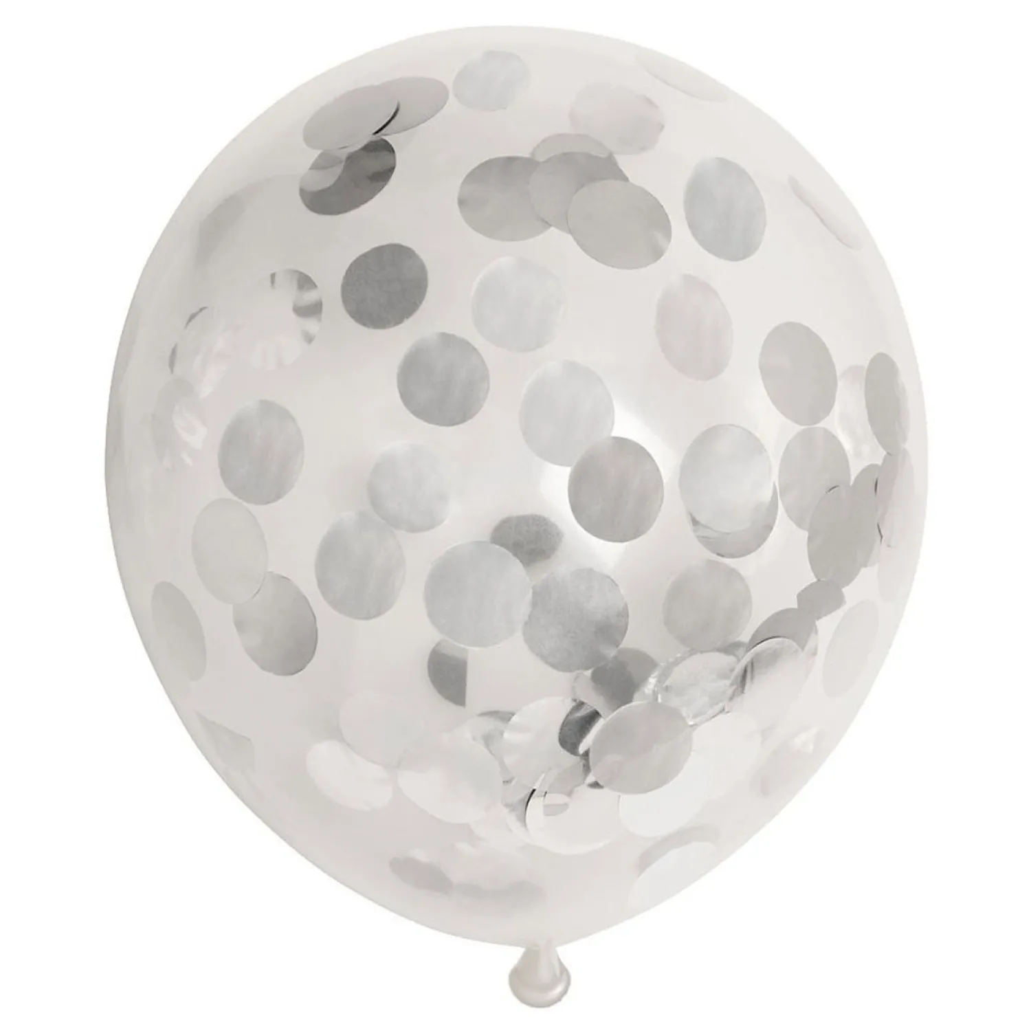 Confetti Ballonnen Papieren Confetti Metallic Zilve 30cm, 6st.>Globos Sale