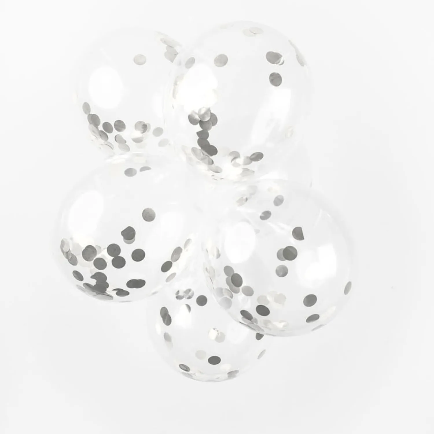 Confetti Ballonnen Papieren Confetti Metallic Zilve 30cm, 6st.>Globos Sale