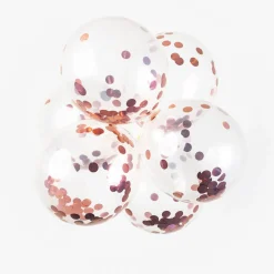 Confetti Ballonnen Papieren Confetti Metallix Rose Goud, 6st.><noscript><img width=