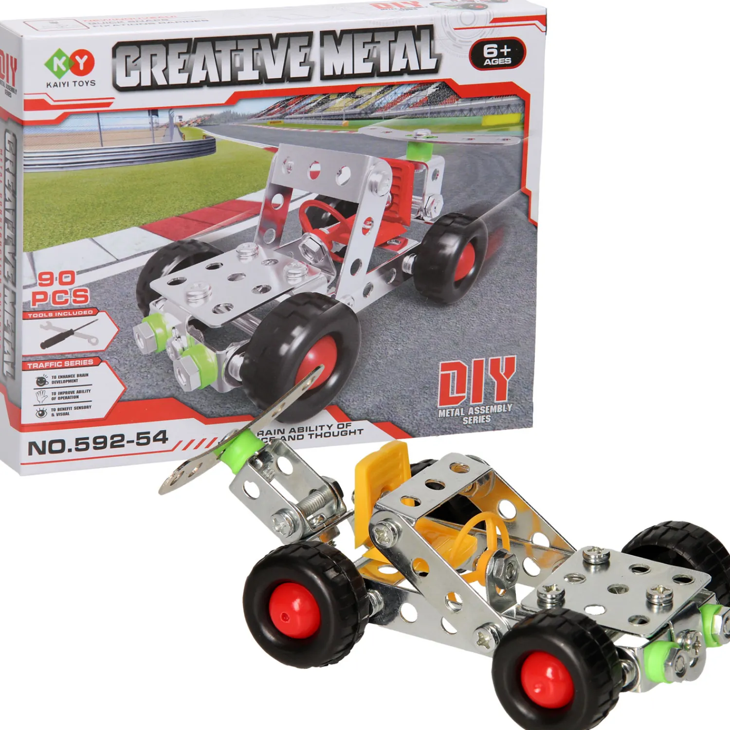 Constructieset Metaal Racewagen, 90dlg.- New