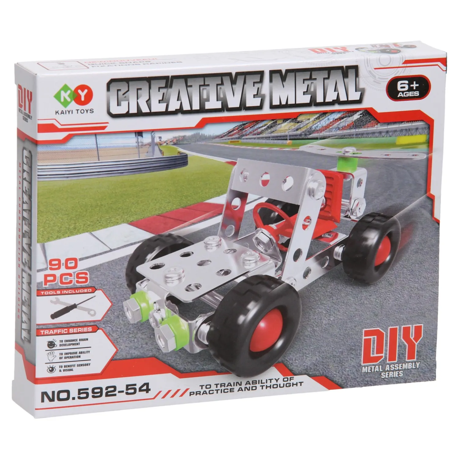 Constructieset Metaal Racewagen, 90dlg.- New