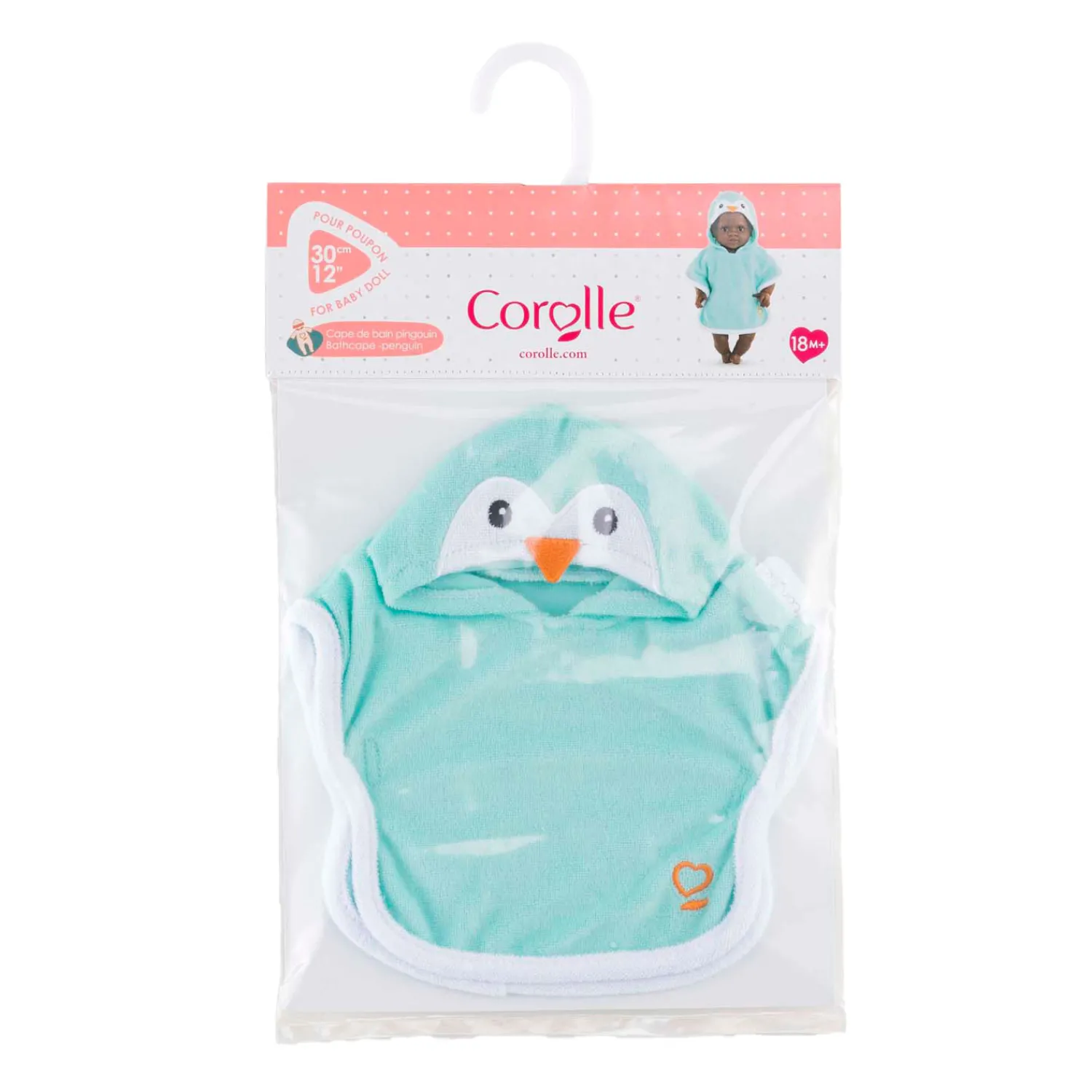 Badcape voor Babypop - Pinguin, 30cm-Corolle Clearance