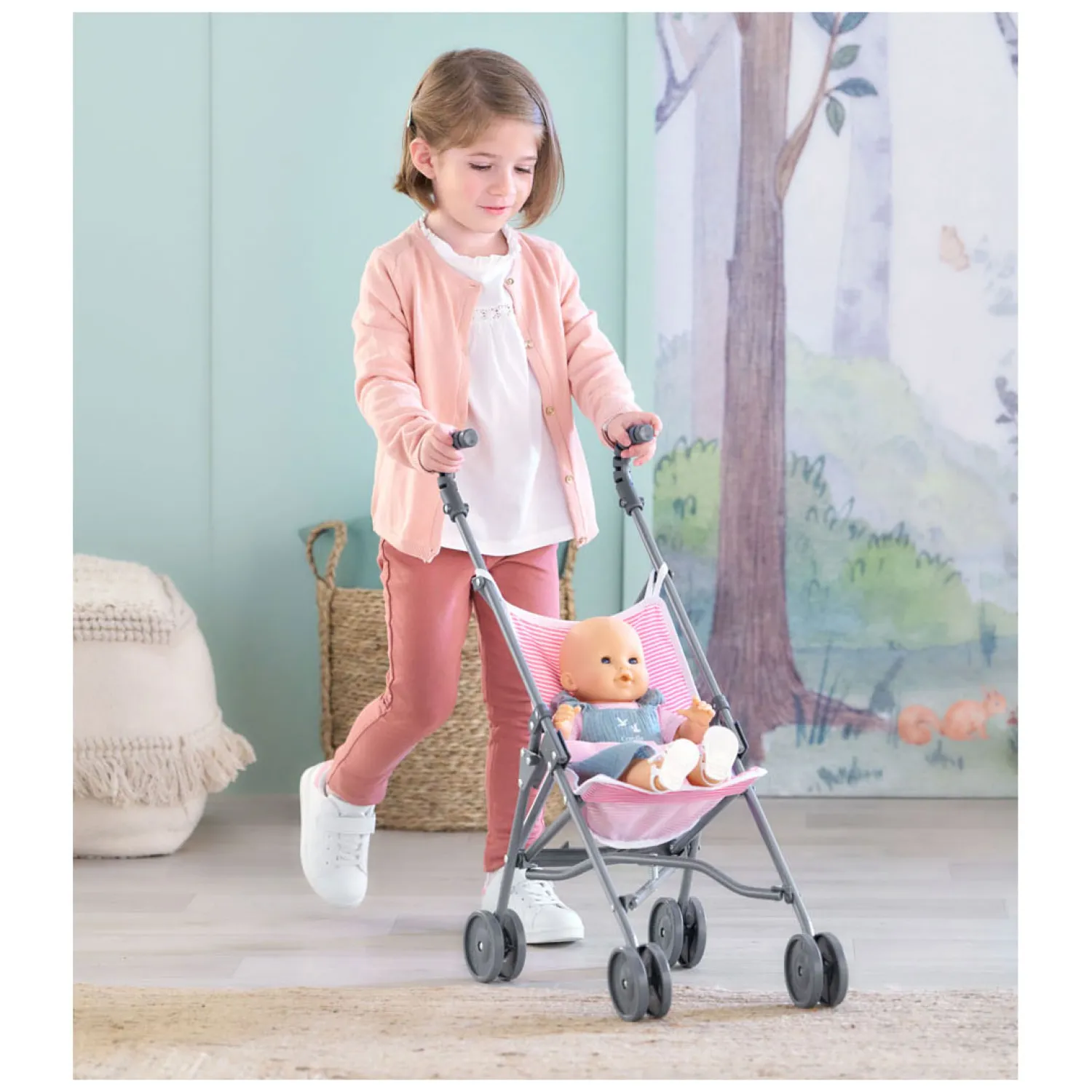 Corolle Mon Grand Poupon Poppenbuggy Roze New