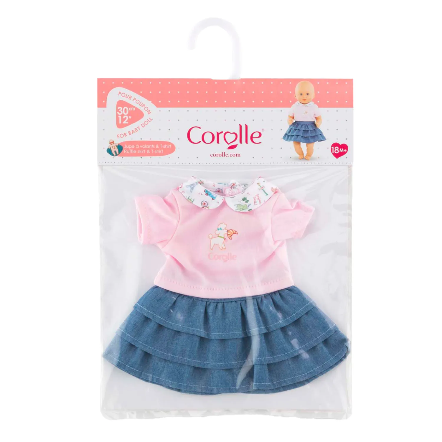 Rok met Ruches en T-Shirt voor Babypop, 30cm.-Corolle Online