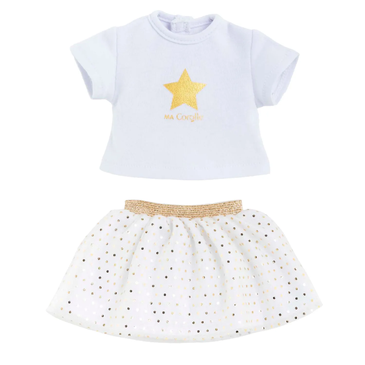 Corolle Topje en Rok Set voor Poppen van 36cm - Ivoor/Goud Best