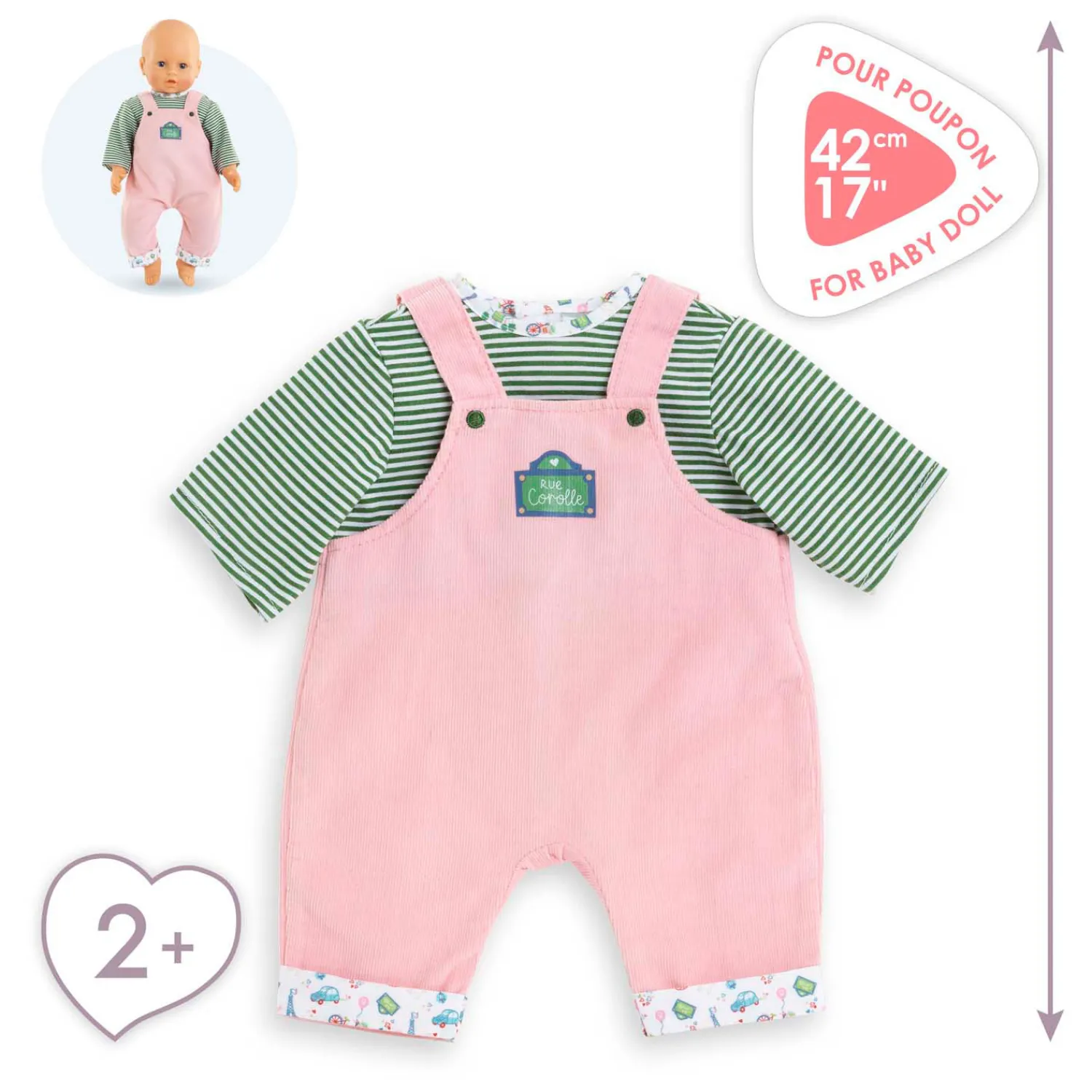 T-Shirt en Overall voor Babypop, 42cm-Corolle Sale